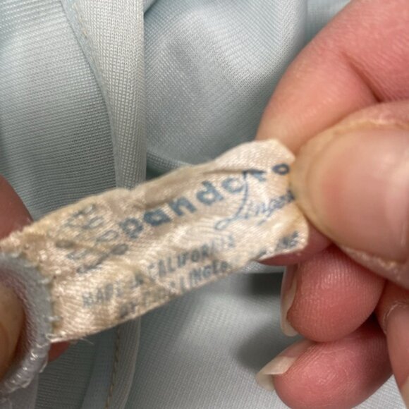 Vintage Pandora Lingerie 2 Pc‎ Set Mint Blue Green Sheer Lace Nylon Size M - Picture 10 of 13